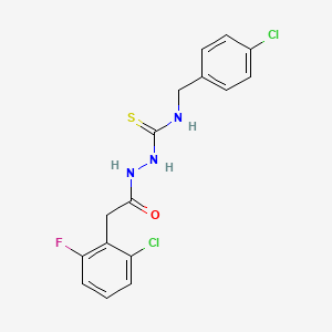 molecular formula C16H14Cl2FN3OS B4720238 N-(4-chlorobenzyl)-2-[(2-chloro-6-fluorophenyl)acetyl]hydrazinecarbothioamide 
