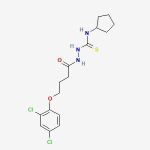 molecular formula C16H21Cl2N3O2S B4720246 N-cyclopentyl-2-[4-(2,4-dichlorophenoxy)butanoyl]hydrazinecarbothioamide 
