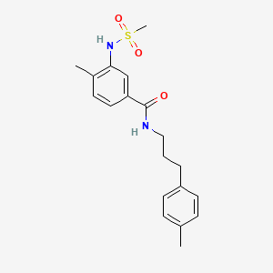 molecular formula C19H24N2O3S B4720266 4-methyl-N-[3-(4-methylphenyl)propyl]-3-[(methylsulfonyl)amino]benzamide 