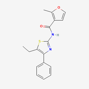 molecular formula C17H16N2O2S B4720290 N-(5-ETHYL-4-PHENYL-13-THIAZOL-2-YL)-2-METHYLFURAN-3-CARBOXAMIDE 