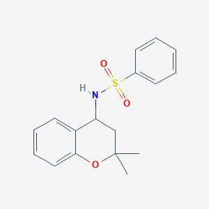 molecular formula C17H19NO3S B4720293 N-(2,2-dimethyl-3,4-dihydro-2H-chromen-4-yl)benzenesulfonamide 