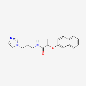 molecular formula C19H21N3O2 B4720314 N-[3-(1H-imidazol-1-yl)propyl]-2-(2-naphthyloxy)propanamide 