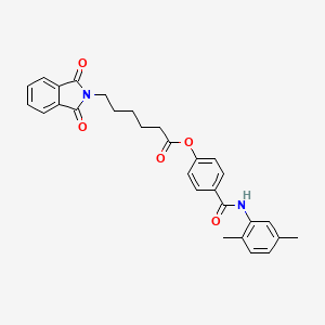 molecular formula C29H28N2O5 B4720342 4-{[(2,5-dimethylphenyl)amino]carbonyl}phenyl 6-(1,3-dioxo-1,3-dihydro-2H-isoindol-2-yl)hexanoate 