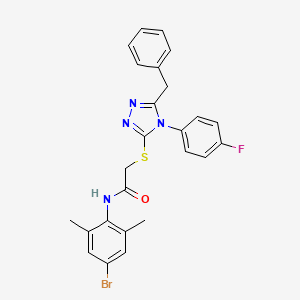 molecular formula C25H22BrFN4OS B4720347 2-{[5-benzyl-4-(4-fluorophenyl)-4H-1,2,4-triazol-3-yl]thio}-N-(4-bromo-2,6-dimethylphenyl)acetamide 