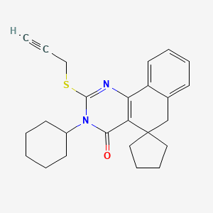 molecular formula C25H28N2OS B4720359 3-cyclohexyl-2-(2-propyn-1-ylthio)-3H-spiro[benzo[h]quinazoline-5,1'-cyclopentan]-4(6H)-one 