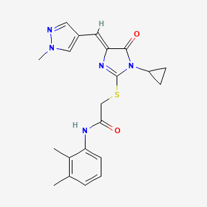 molecular formula C21H23N5O2S B4720396 2-({1-cyclopropyl-4-[(1-methyl-1H-pyrazol-4-yl)methylene]-5-oxo-4,5-dihydro-1H-imidazol-2-yl}thio)-N-(2,3-dimethylphenyl)acetamide 