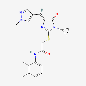 molecular formula C21H23N5O2S B4720396 2-({1-CYCLOPROPYL-4-[(Z)-1-(1-METHYL-1H-PYRAZOL-4-YL)METHYLIDENE]-5-OXO-1,5-DIHYDRO-4H-IMIDAZOL-2-YL}SULFANYL)-N-(2,3-DIMETHYLPHENYL)ACETAMIDE 