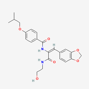 molecular formula C23H26N2O6 B4720426 N-(2-(1,3-benzodioxol-5-yl)-1-{[(2-hydroxyethyl)amino]carbonyl}vinyl)-4-isobutoxybenzamide 