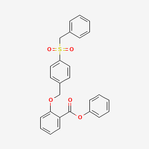 molecular formula C27H22O5S B4720429 phenyl 2-{[4-(benzylsulfonyl)benzyl]oxy}benzoate 