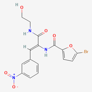 molecular formula C16H14BrN3O6 B4720435 5-bromo-N-[1-{[(2-hydroxyethyl)amino]carbonyl}-2-(3-nitrophenyl)vinyl]-2-furamide 