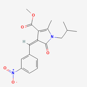 molecular formula C18H20N2O5 B4720466 methyl 1-isobutyl-2-methyl-4-(3-nitrobenzylidene)-5-oxo-4,5-dihydro-1H-pyrrole-3-carboxylate 