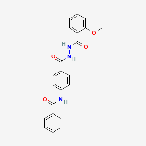 molecular formula C22H19N3O4 B4720483 N-(4-{[2-(2-methoxybenzoyl)hydrazino]carbonyl}phenyl)benzamide 