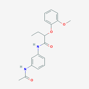 molecular formula C19H22N2O4 B4720488 N-[3-(acetylamino)phenyl]-2-(2-methoxyphenoxy)butanamide 