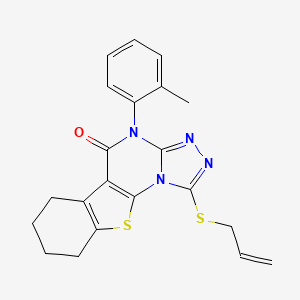 molecular formula C21H20N4OS2 B4720512 1-(allylthio)-4-(2-methylphenyl)-6,7,8,9-tetrahydro[1]benzothieno[3,2-e][1,2,4]triazolo[4,3-a]pyrimidin-5(4H)-one 