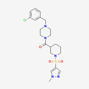 molecular formula C21H28ClN5O3S B4720516 1-(3-chlorobenzyl)-4-({1-[(1-methyl-1H-pyrazol-4-yl)sulfonyl]-3-piperidinyl}carbonyl)piperazine 