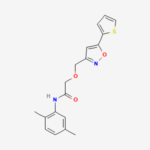 molecular formula C18H18N2O3S B4720535 N-(2,5-dimethylphenyl)-2-{[5-(2-thienyl)-3-isoxazolyl]methoxy}acetamide 