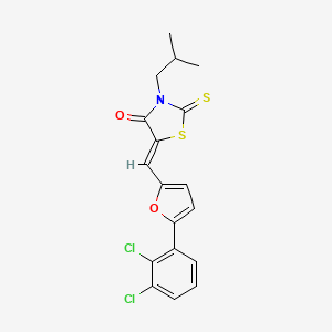 molecular formula C18H15Cl2NO2S2 B4720540 5-{[5-(2,3-dichlorophenyl)-2-furyl]methylene}-3-isobutyl-2-thioxo-1,3-thiazolidin-4-one 