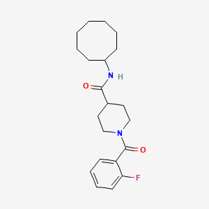 molecular formula C21H29FN2O2 B4720548 N-cyclooctyl-1-(2-fluorobenzoyl)-4-piperidinecarboxamide 