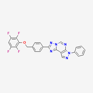 molecular formula C25H14F4N6O B4720562 7-phenyl-2-{4-[(2,3,5,6-tetrafluorophenoxy)methyl]phenyl}-7H-pyrazolo[4,3-e][1,2,4]triazolo[1,5-c]pyrimidine 