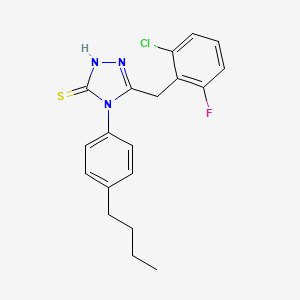 molecular formula C19H19ClFN3S B4720572 4-(4-butylphenyl)-5-(2-chloro-6-fluorobenzyl)-4H-1,2,4-triazole-3-thiol 