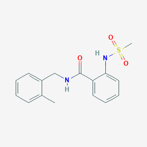 molecular formula C16H18N2O3S B4720584 N-(2-methylbenzyl)-2-[(methylsulfonyl)amino]benzamide 