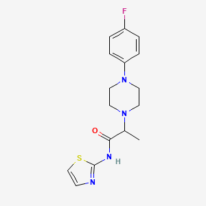 molecular formula C16H19FN4OS B4720594 2-[4-(4-fluorophenyl)-1-piperazinyl]-N-1,3-thiazol-2-ylpropanamide 