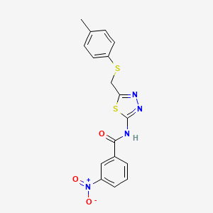 molecular formula C17H14N4O3S2 B4720609 N-(5-{[(4-methylphenyl)thio]methyl}-1,3,4-thiadiazol-2-yl)-3-nitrobenzamide 