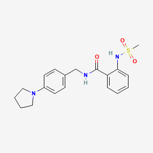 molecular formula C19H23N3O3S B4720637 2-[(methylsulfonyl)amino]-N-[4-(1-pyrrolidinyl)benzyl]benzamide 