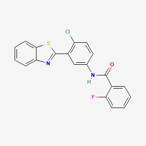 molecular formula C20H12ClFN2OS B4720642 N-[3-(1,3-benzothiazol-2-yl)-4-chlorophenyl]-2-fluorobenzamide 