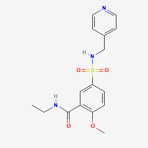 molecular formula C16H19N3O4S B4720648 N-ethyl-2-methoxy-5-{[(4-pyridinylmethyl)amino]sulfonyl}benzamide 