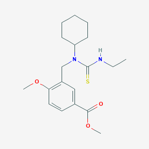 molecular formula C19H28N2O3S B4720650 methyl 3-({cyclohexyl[(ethylamino)carbonothioyl]amino}methyl)-4-methoxybenzoate 