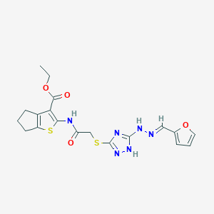 ethyl 2-{[({5-[2-(2-furylmethylene)hydrazino]-4H-1,2,4-triazol-3-yl}thio)acetyl]amino}-5,6-dihydro-4H-cyclopenta[b]thiophene-3-carboxylate