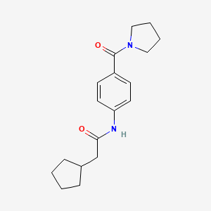 molecular formula C18H24N2O2 B4720679 2-cyclopentyl-N-[4-(1-pyrrolidinylcarbonyl)phenyl]acetamide 