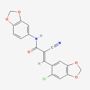 molecular formula C18H11ClN2O5 B4720695 N-1,3-benzodioxol-5-yl-3-(6-chloro-1,3-benzodioxol-5-yl)-2-cyanoacrylamide 