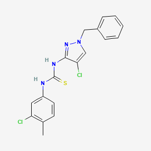 molecular formula C18H16Cl2N4S B4720699 N-(1-benzyl-4-chloro-1H-pyrazol-3-yl)-N'-(3-chloro-4-methylphenyl)thiourea 