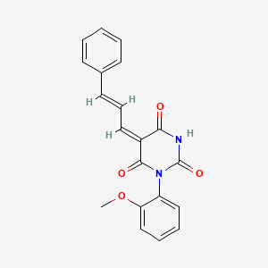 1-(2-methoxyphenyl)-5-(3-phenyl-2-propen-1-ylidene)-2,4,6(1H,3H,5H)-pyrimidinetrione