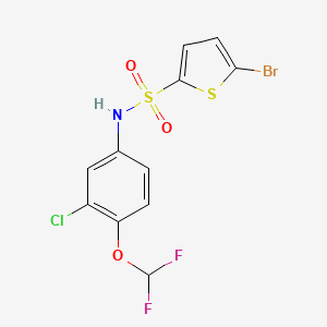 molecular formula C11H7BrClF2NO3S2 B4720715 5-bromo-N-[3-chloro-4-(difluoromethoxy)phenyl]-2-thiophenesulfonamide 