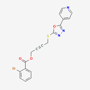molecular formula C18H12BrN3O3S B4720725 4-{[5-(4-pyridinyl)-1,3,4-oxadiazol-2-yl]thio}-2-butyn-1-yl 2-bromobenzoate 