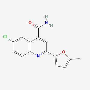 molecular formula C15H11ClN2O2 B4720737 6-chloro-2-(5-methyl-2-furyl)-4-quinolinecarboxamide 