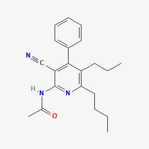 N-(6-butyl-3-cyano-4-phenyl-5-propyl-2-pyridinyl)acetamide
