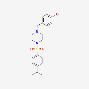 molecular formula C22H30N2O3S B4720749 1-[(4-sec-butylphenyl)sulfonyl]-4-(4-methoxybenzyl)piperazine 