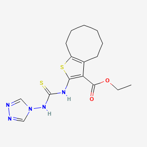 molecular formula C16H21N5O2S2 B4720751 ethyl 2-{[(4H-1,2,4-triazol-4-ylamino)carbonothioyl]amino}-4,5,6,7,8,9-hexahydrocycloocta[b]thiophene-3-carboxylate 