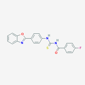 molecular formula C21H14FN3O2S B472077 N-[[4-(1,3-benzoxazol-2-yl)phenyl]carbamothioyl]-4-fluorobenzamide CAS No. 399004-31-0