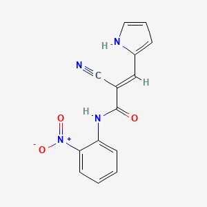 molecular formula C14H10N4O3 B4720784 2-cyano-N-(2-nitrophenyl)-3-(1H-pyrrol-2-yl)acrylamide 