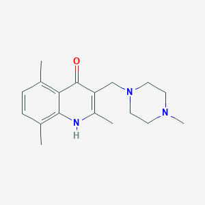 molecular formula C18H25N3O B4720793 2,5,8-trimethyl-3-[(4-methyl-1-piperazinyl)methyl]-4-quinolinol 