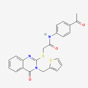 N-(4-acetylphenyl)-2-{[4-oxo-3-(2-thienylmethyl)-3,4-dihydro-2-quinazolinyl]thio}acetamide