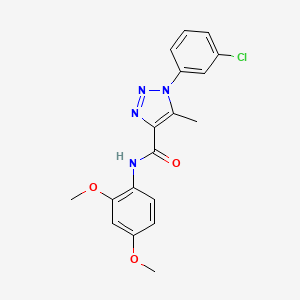 molecular formula C18H17ClN4O3 B4720812 1-(3-chlorophenyl)-N-(2,4-dimethoxyphenyl)-5-methyl-1H-1,2,3-triazole-4-carboxamide 