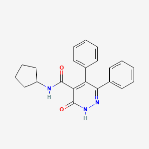 molecular formula C22H21N3O2 B4720837 N-cyclopentyl-3-oxo-5,6-diphenyl-2,3-dihydro-4-pyridazinecarboxamide 