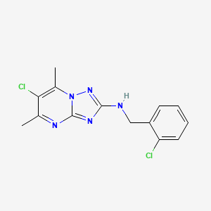 molecular formula C14H13Cl2N5 B4720840 6-chloro-N-(2-chlorobenzyl)-5,7-dimethyl[1,2,4]triazolo[1,5-a]pyrimidin-2-amine 