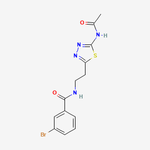 molecular formula C13H13BrN4O2S B4720859 N-{2-[5-(acetylamino)-1,3,4-thiadiazol-2-yl]ethyl}-3-bromobenzamide 